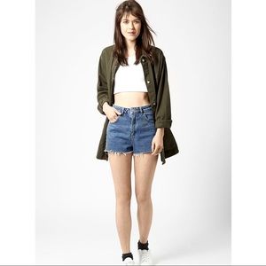 Topshop High-Waisted Moto Mom Jean Shorts